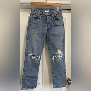 Agolde Light Blue Ripped Boyfriend Jeans